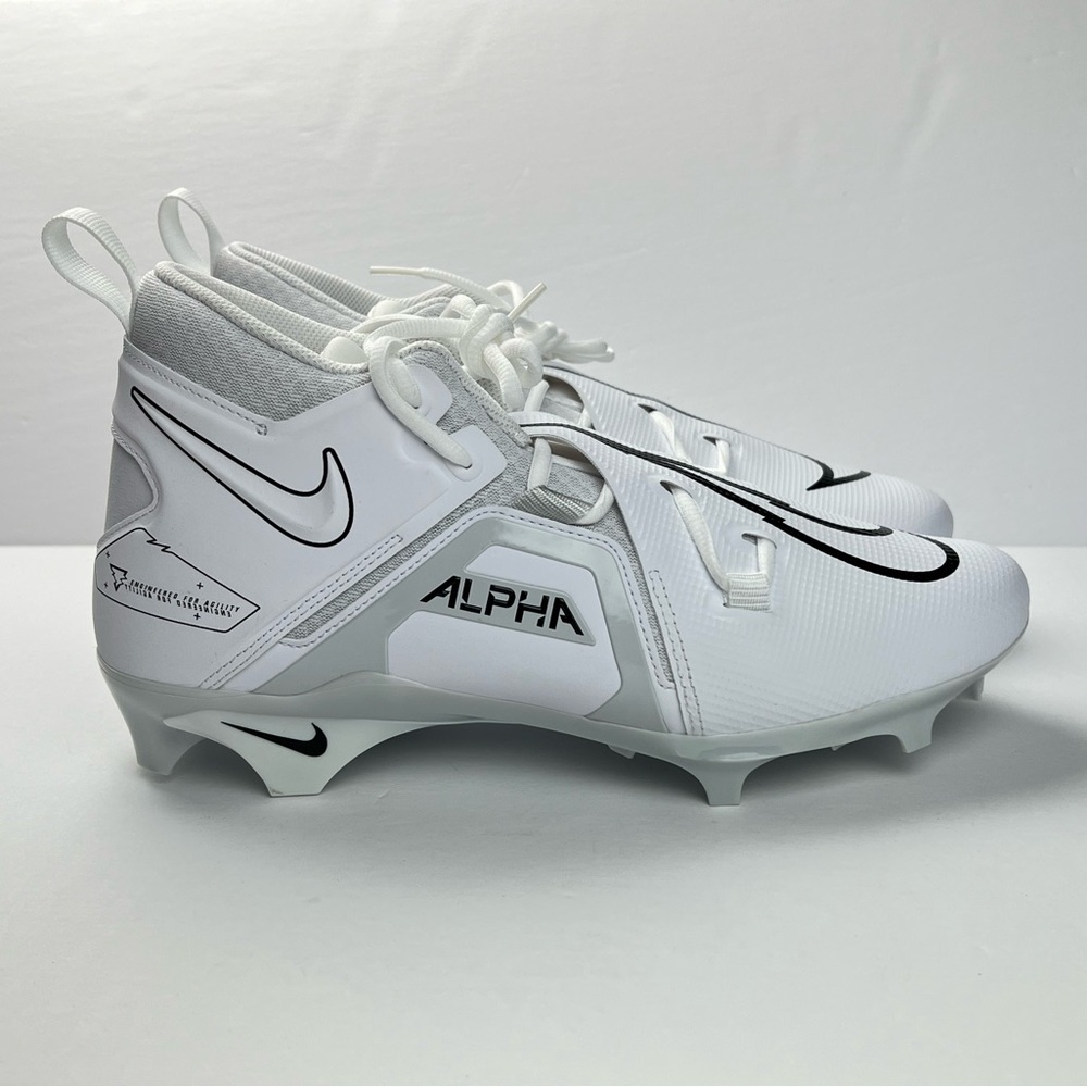 NEW Mens Nike Alpha Menace Pro 3 White/Black CT6649-109 Football Cleats-Sz 10.5